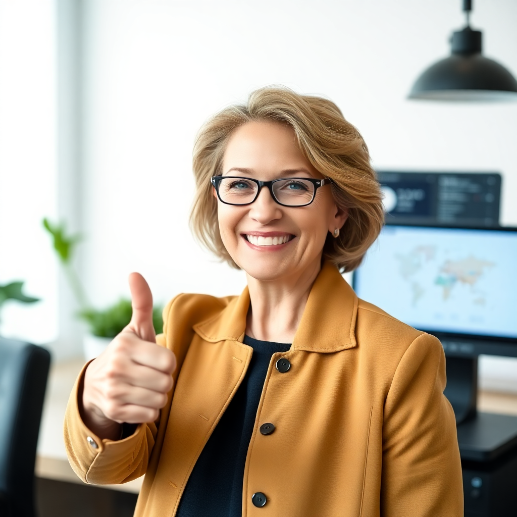 Dace Rozīte showing a thumbs up