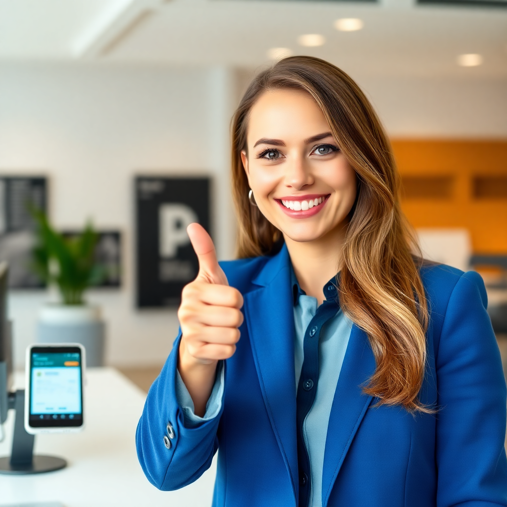 Līga Zariņa showing a thumbs up
